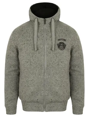 Garfunkel Zip Up Hooded Cardigan in Light Grey Marl - Dissident