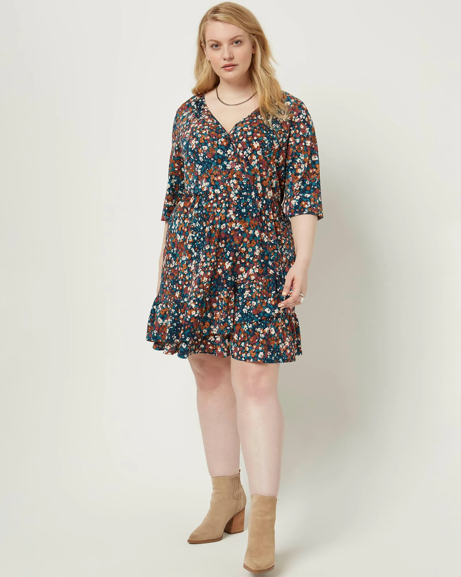 Gianna Ditsy Floral Dress | Teal / Ivory