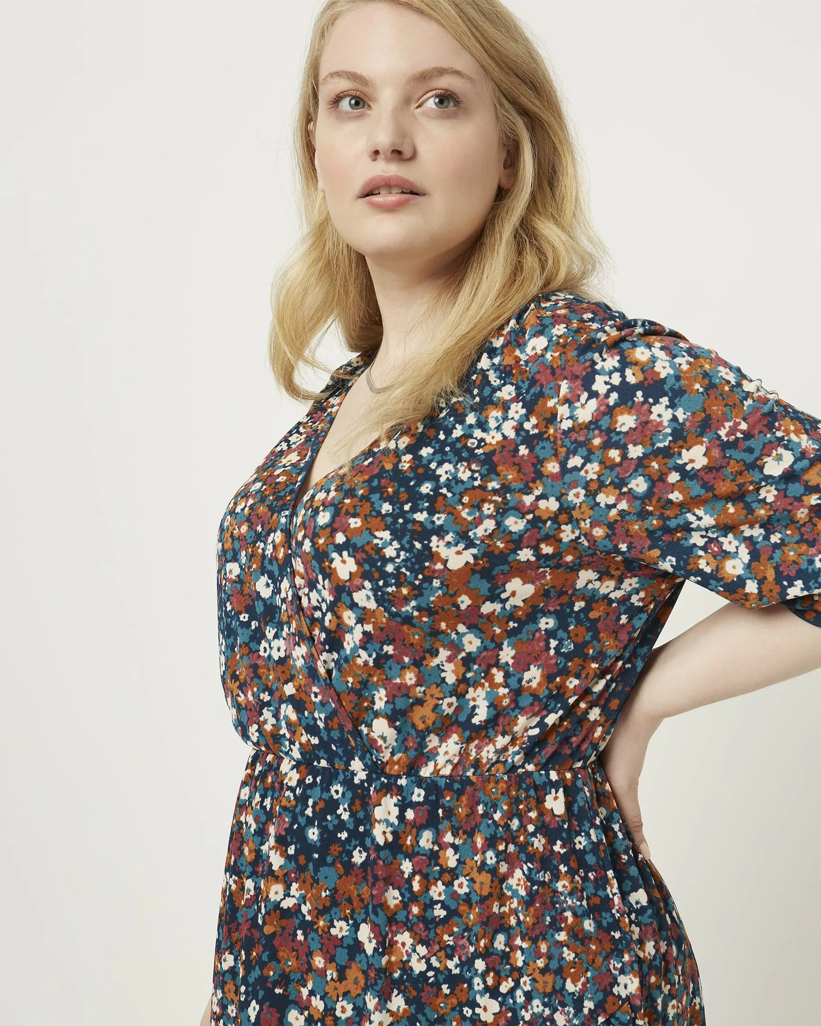 Gianna Ditsy Floral Dress | Teal / Ivory