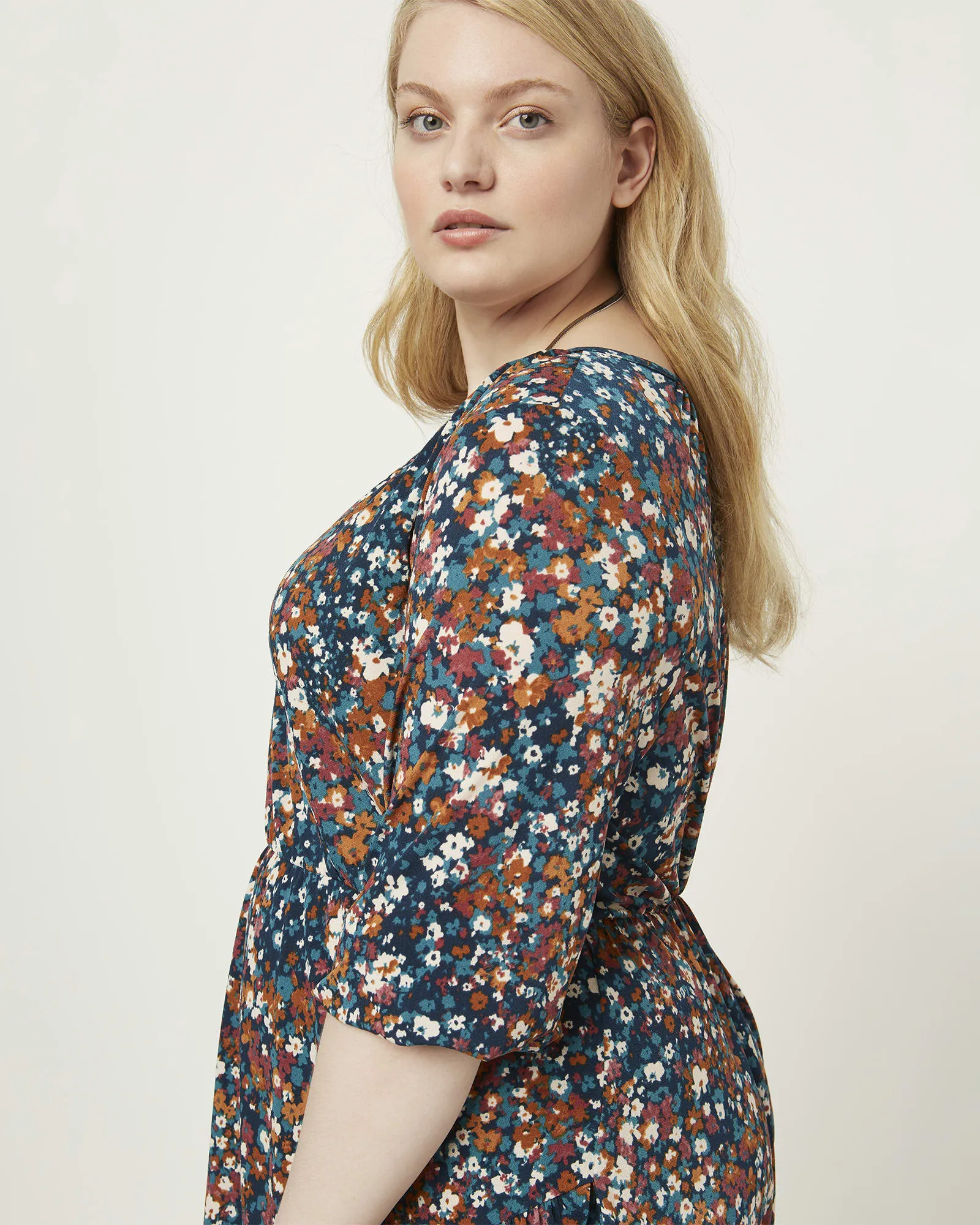 Gianna Ditsy Floral Dress | Teal / Ivory