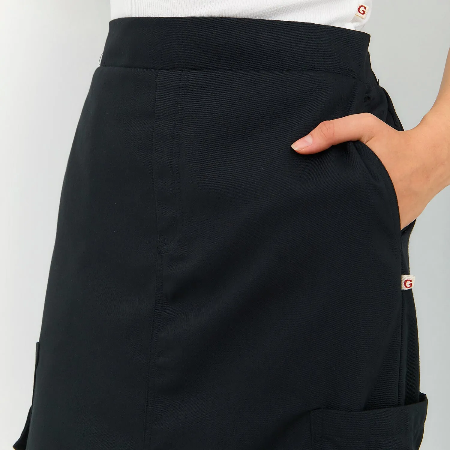 GRAPHIS Cargo Pocket Midi Skirt With Slit Black