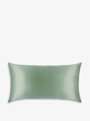 Green silk pillowcase