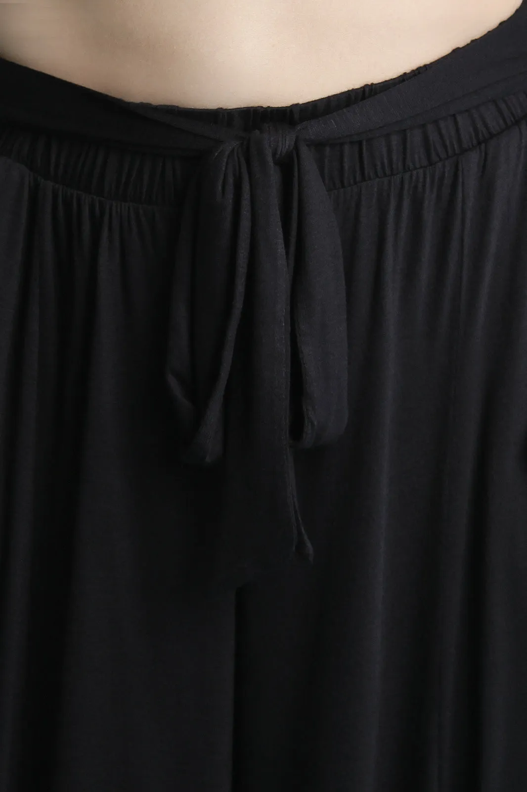 High Rise Waist Sash Wide Leg Pants