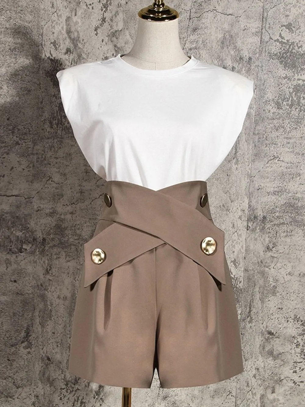 High Waist Asymmetrical Shorts