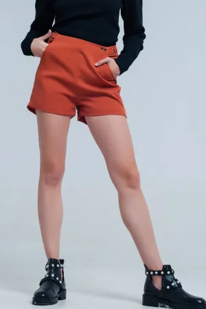 High waist orange shorts