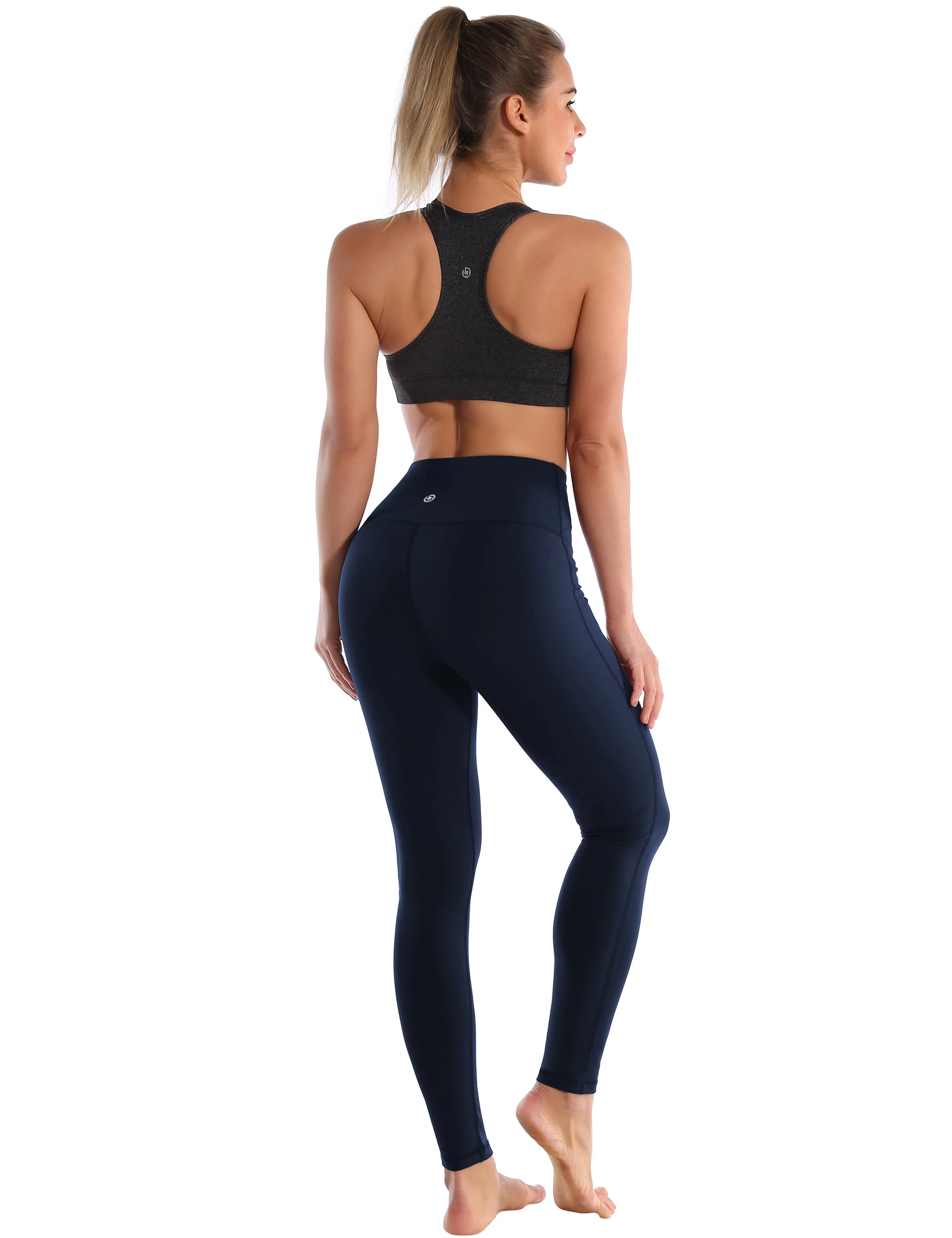 High Waist Side Line Pilates Pants darknavy_Pilates