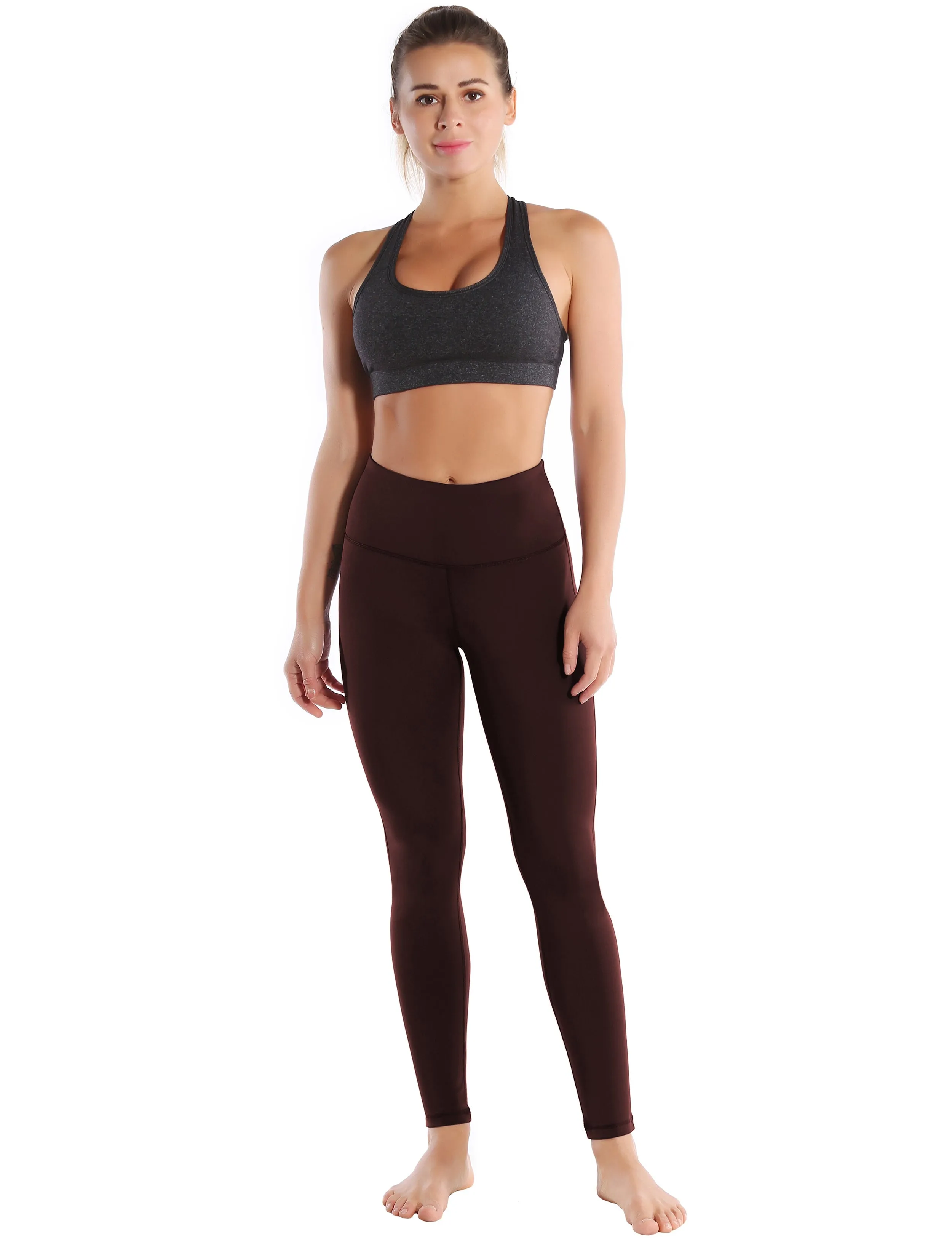 High Waist Side Line Pilates Pants mahoganymaroon_Pilates
