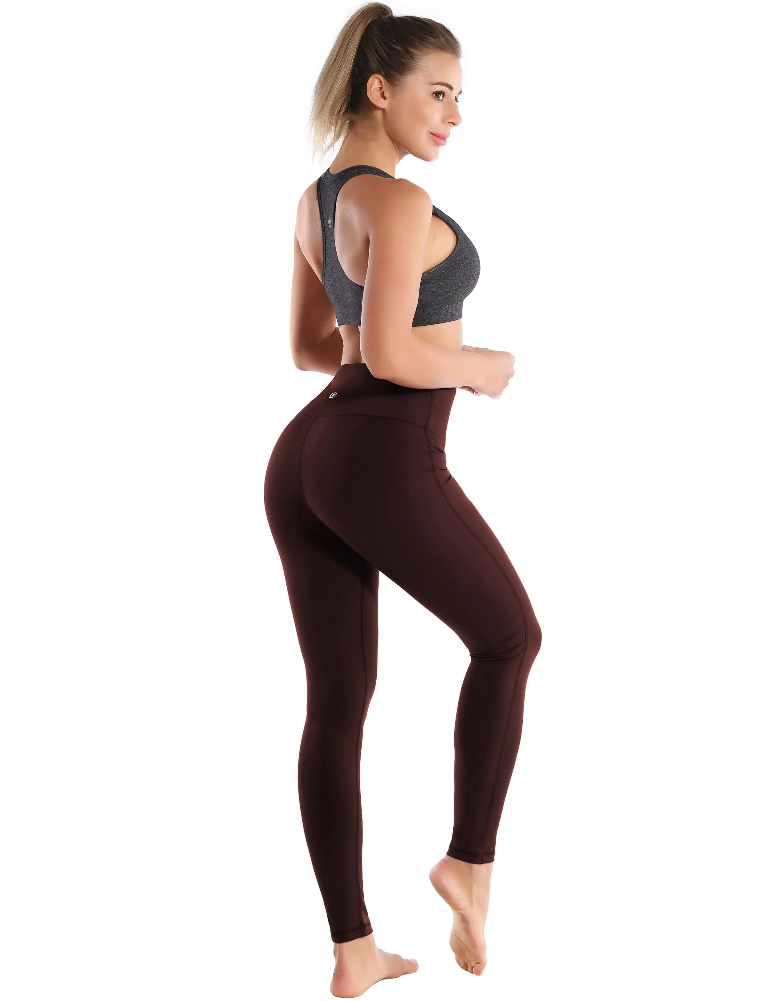 High Waist Side Line Pilates Pants mahoganymaroon_Pilates