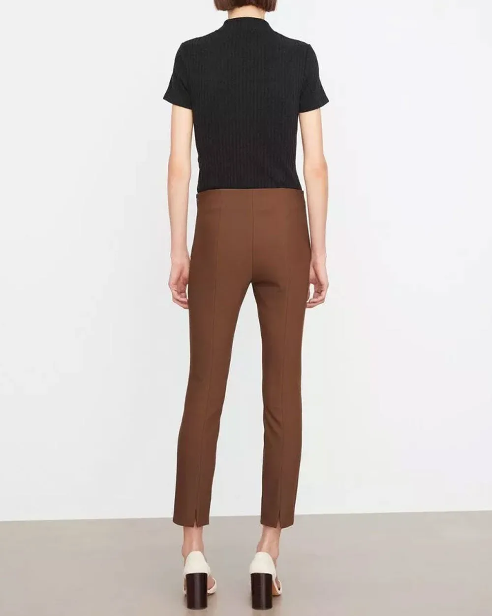 High Waist Stitch Front Seam Legging in Coffee