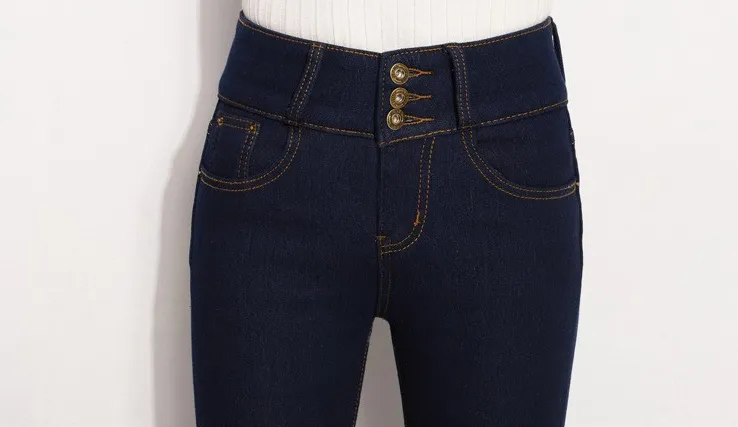 High Waist Winter Warm Skinny Jeans