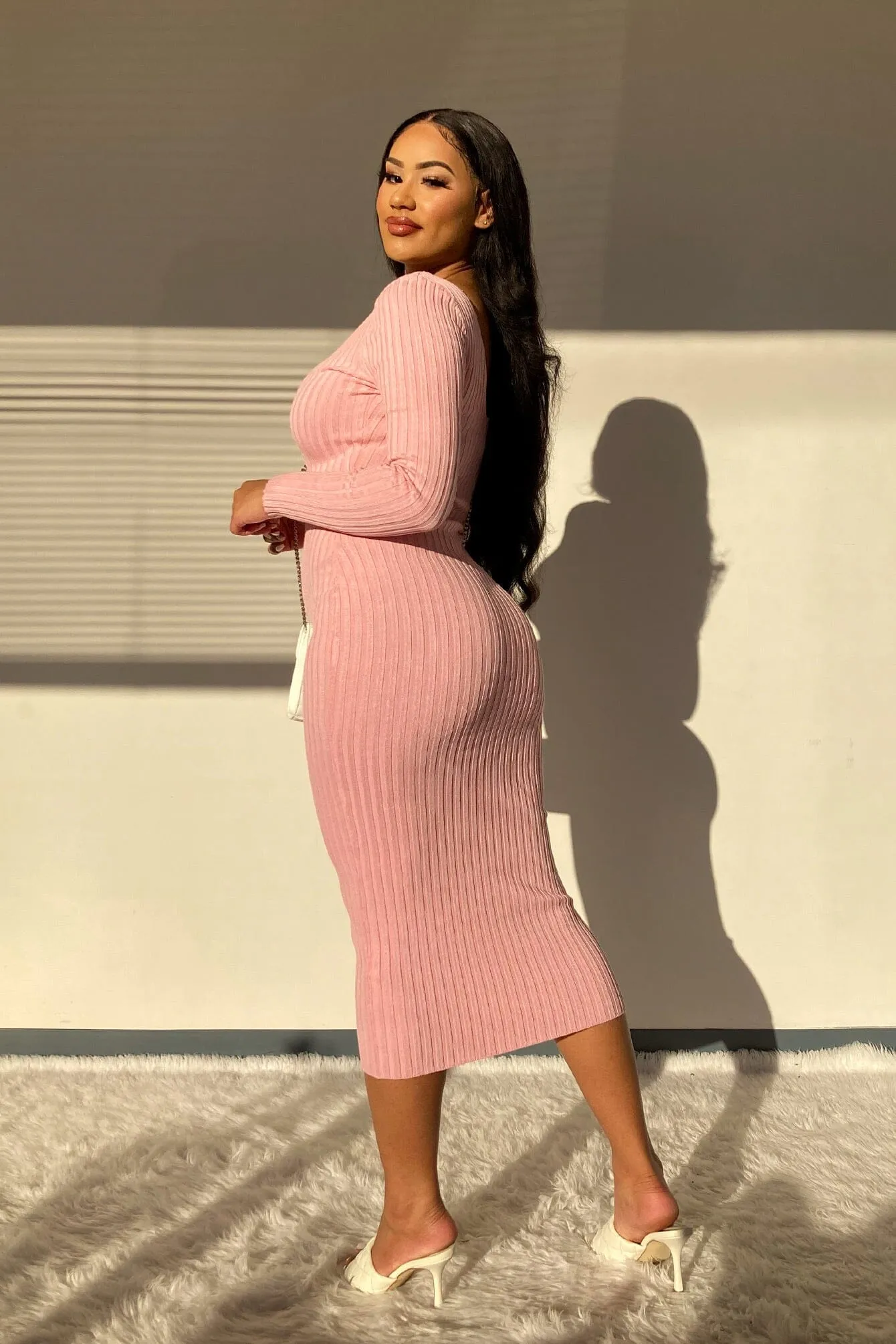 Hold On Tight Rib-Knit Bodycon Long Dress