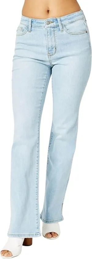 Judy Blue Mid Rise Side Slit Hem Bootcut JB82552