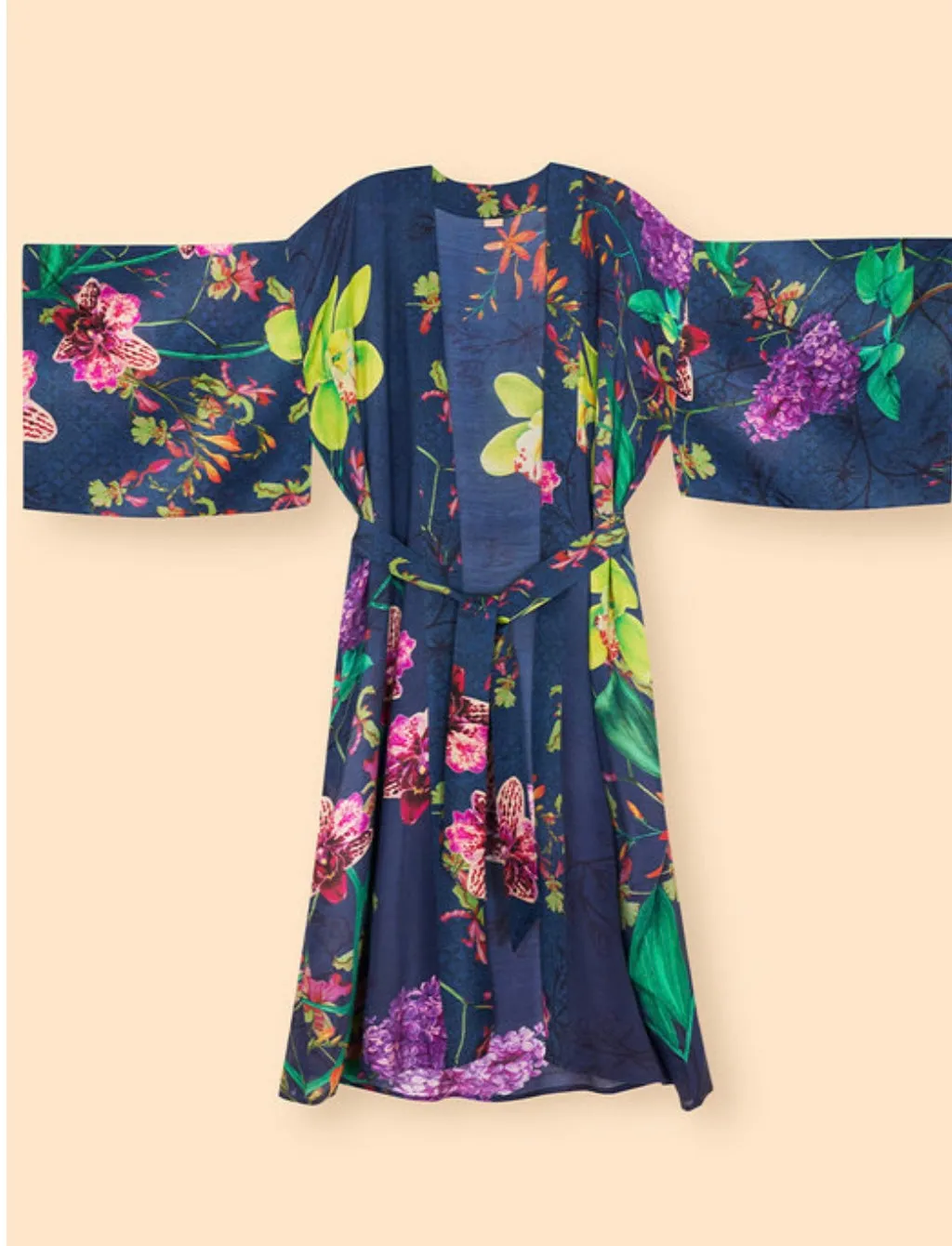Kimono Gown - Exotic Evening in Ink