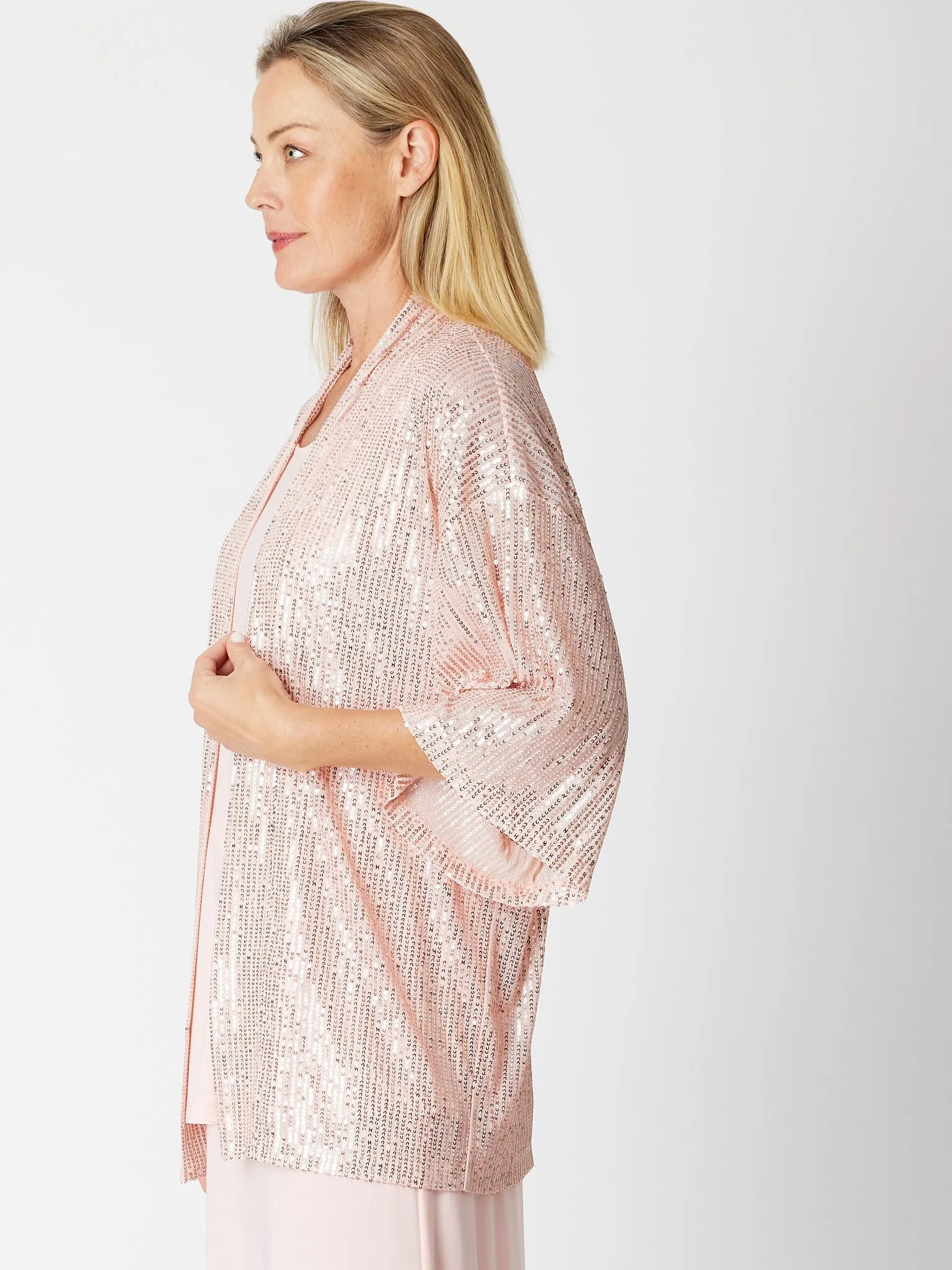 Kimono Sparkle Tonight Jacket- Blush -30564