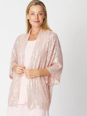 Kimono Sparkle Tonight Jacket- Blush -30564