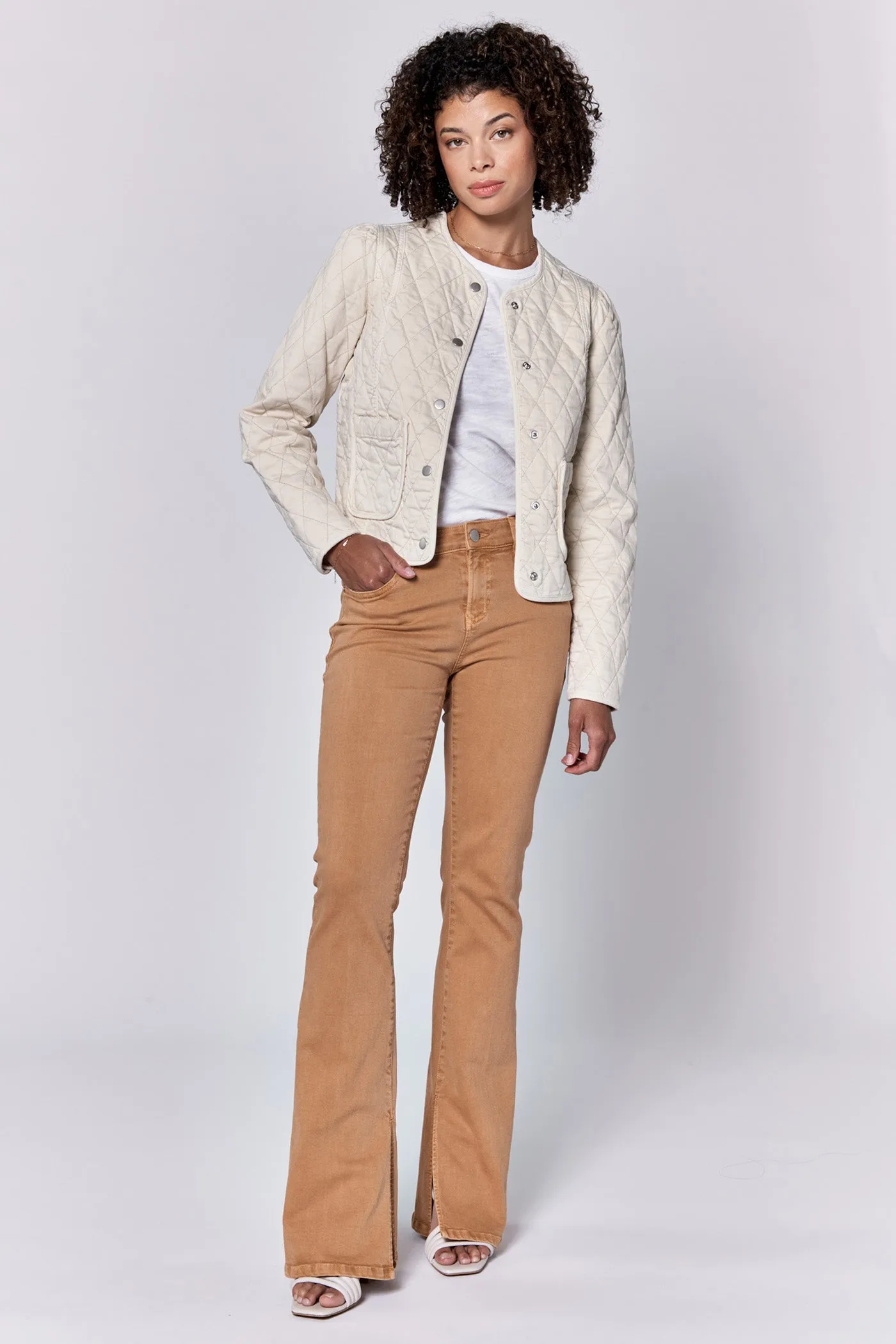 KIT QUILTED PUFF SLEEVE JACKET EGGSHELL