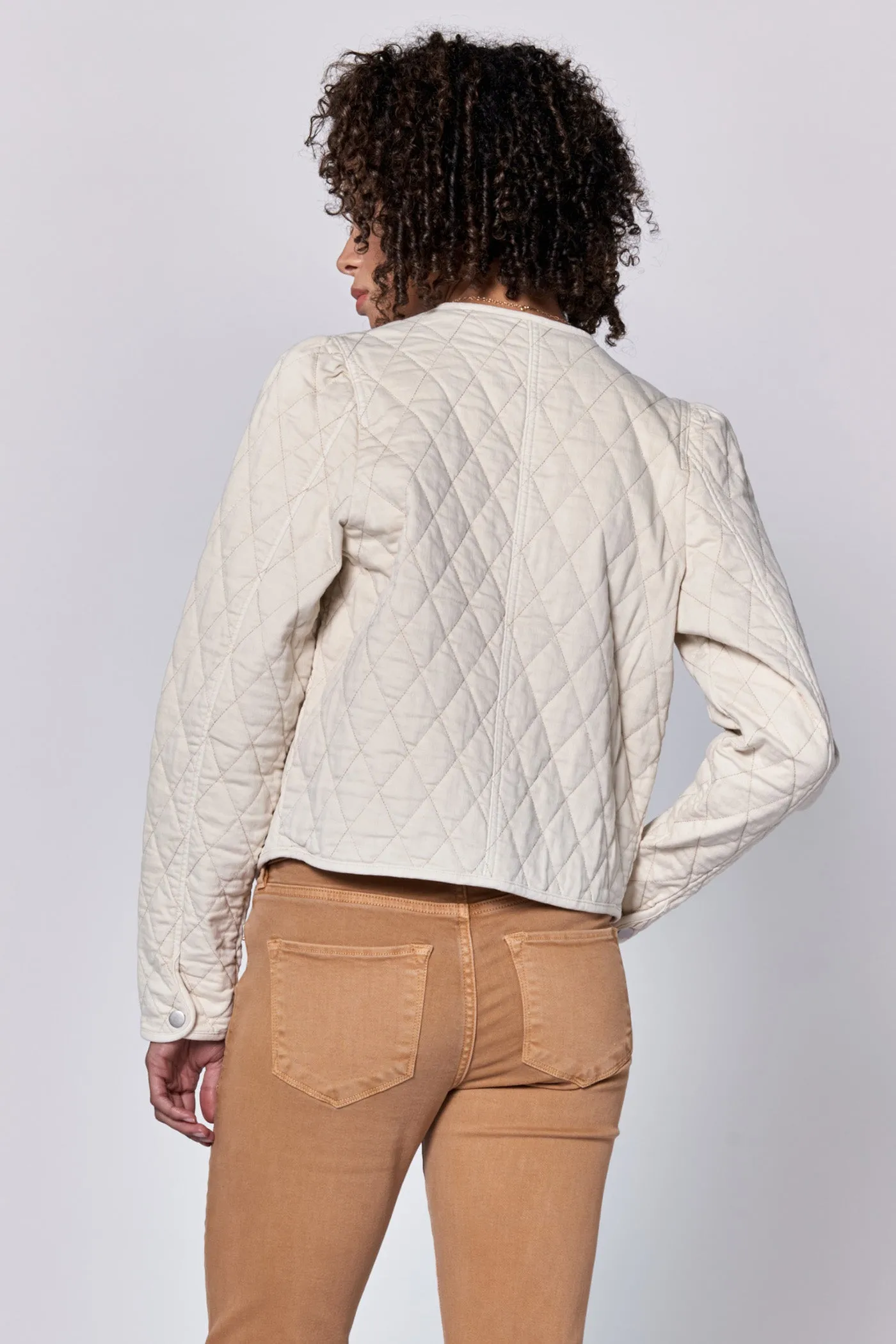KIT QUILTED PUFF SLEEVE JACKET EGGSHELL