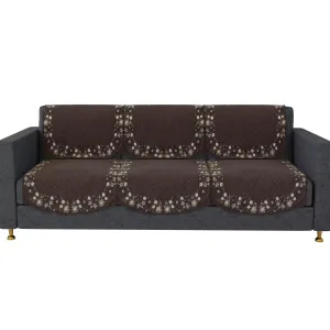 Kuber Industries Sofa Cover | 3 Seater Sofa Slip Cover Set | Digital Painting Sofa Cover | Suede Ultra Sonic Couch Cover | Sofa Slipcover Set Living Room | Brown