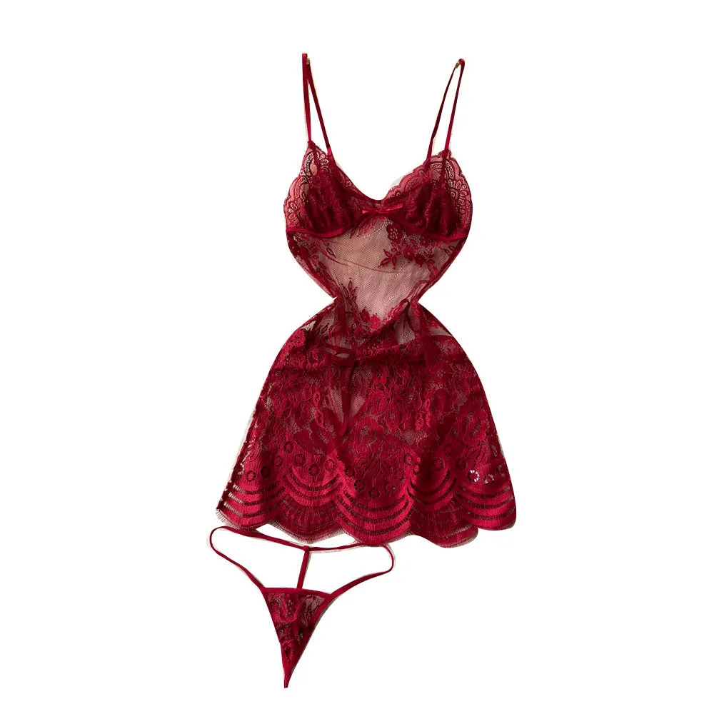 Lace Embroidered Hollowed Slip Dress