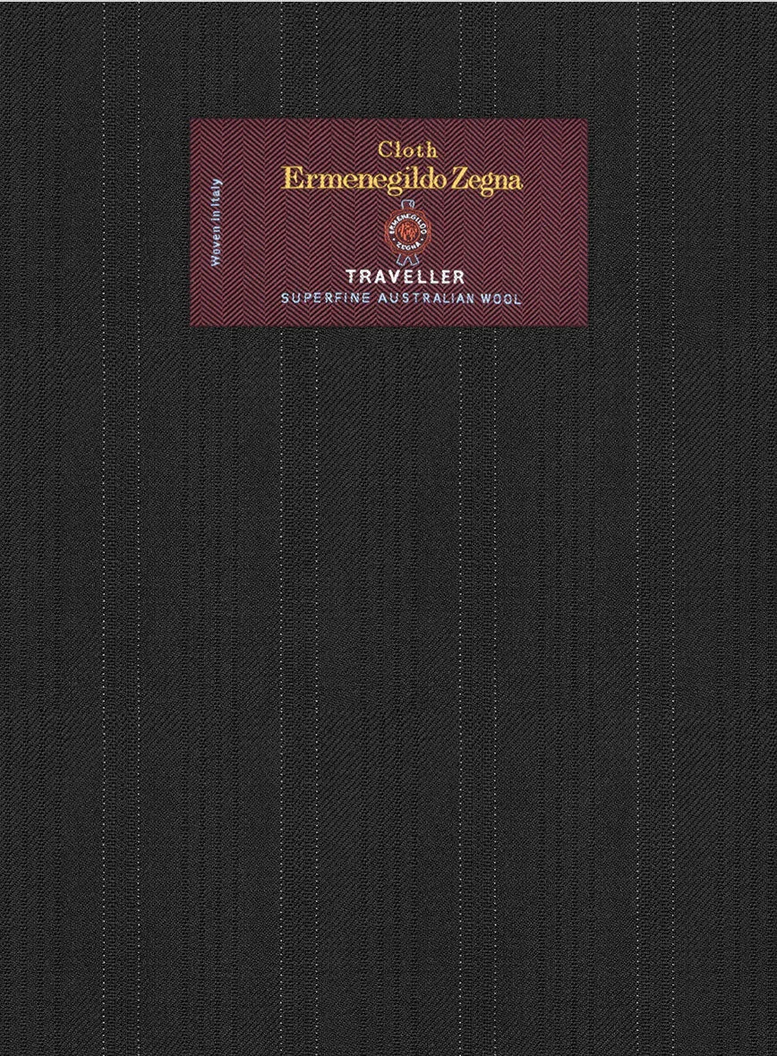 Lanificio Zegna Traveller Adiel Black Stripe Wool Jacket