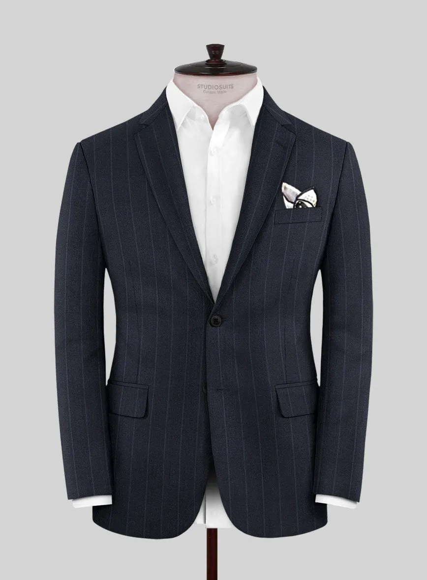 Lanificio Zegna Trofeo Alado Blue Stripe Wool Jacket
