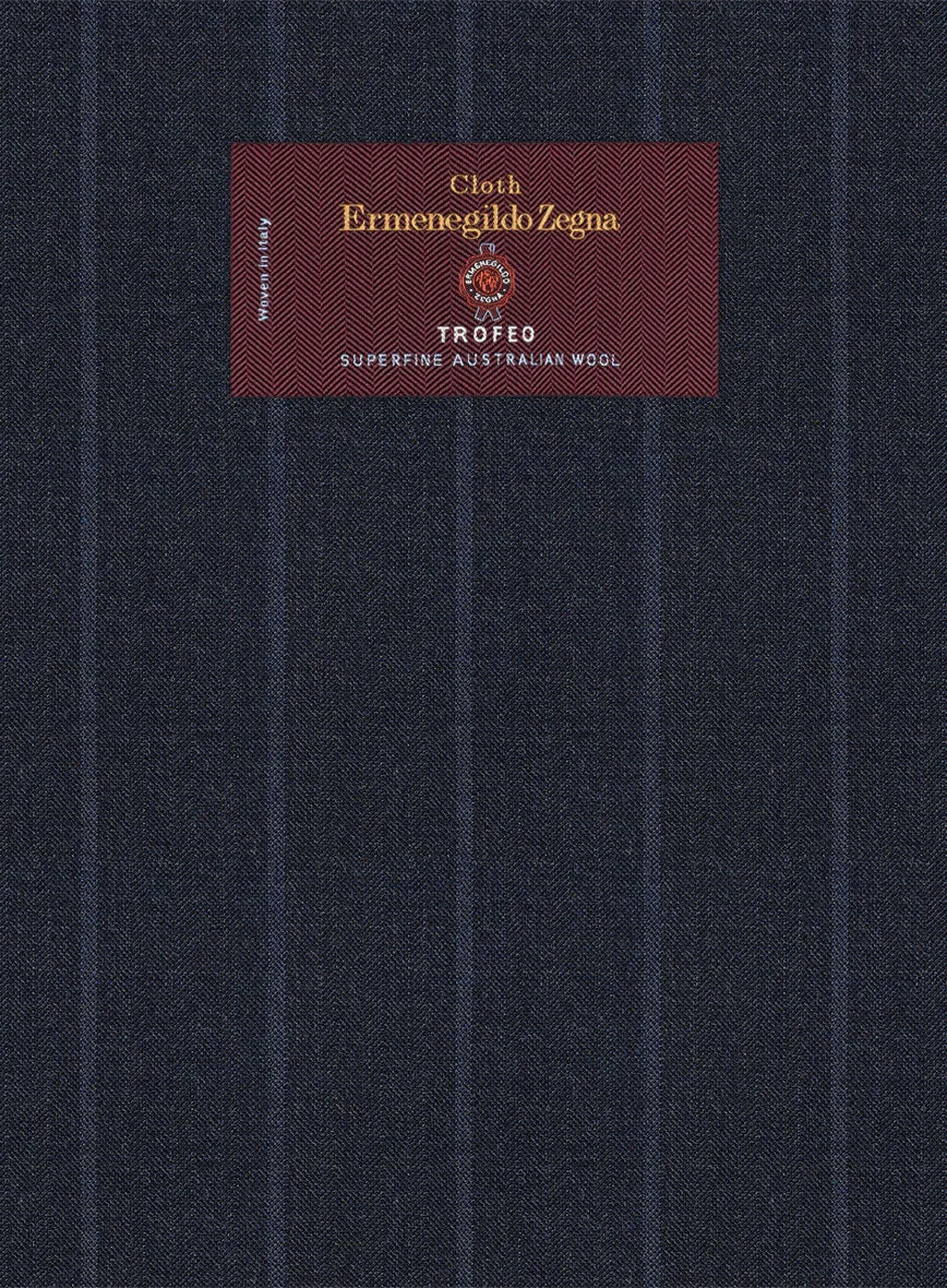 Lanificio Zegna Trofeo Alado Blue Stripe Wool Jacket