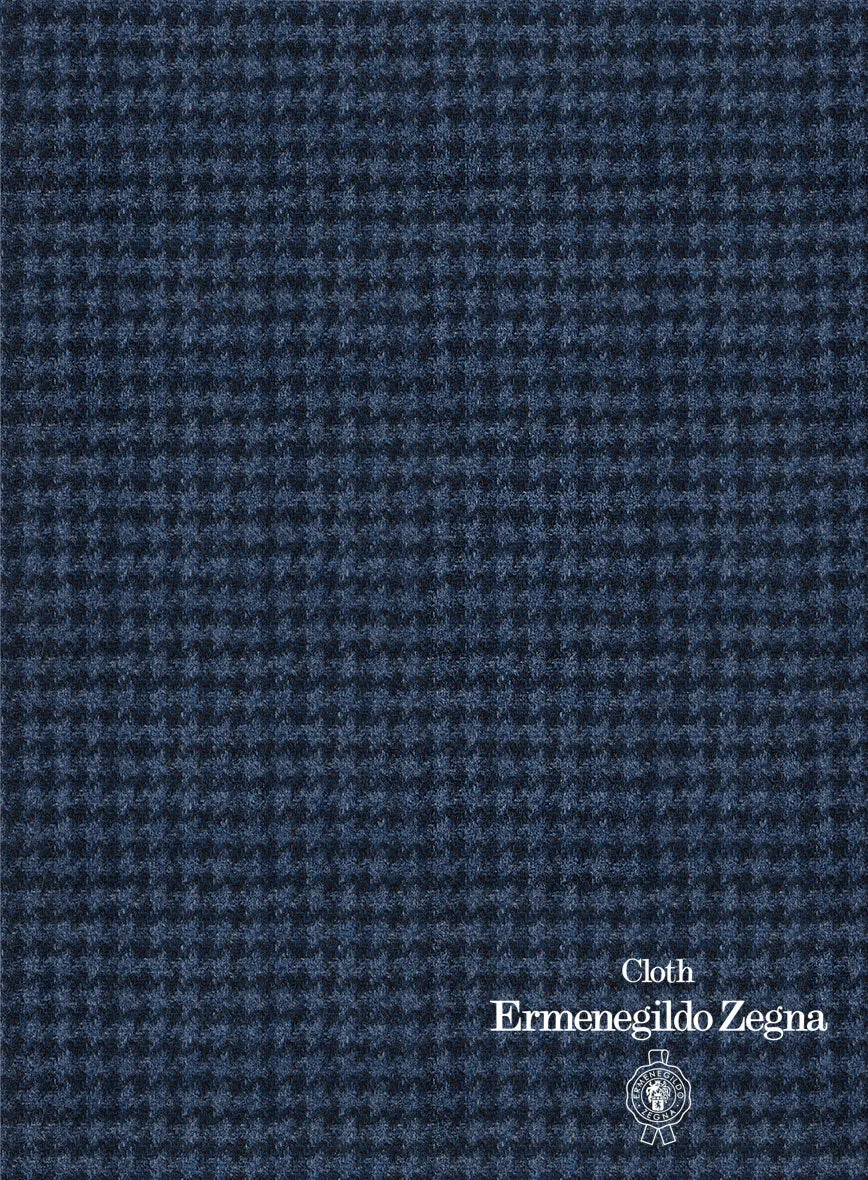 Lanificio Zegna Trofeo Blue Houndstooth Cashmere Jacket