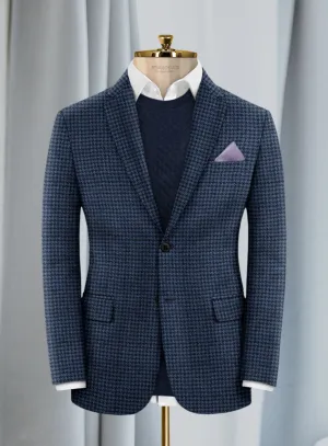 Lanificio Zegna Trofeo Blue Houndstooth Cashmere Jacket