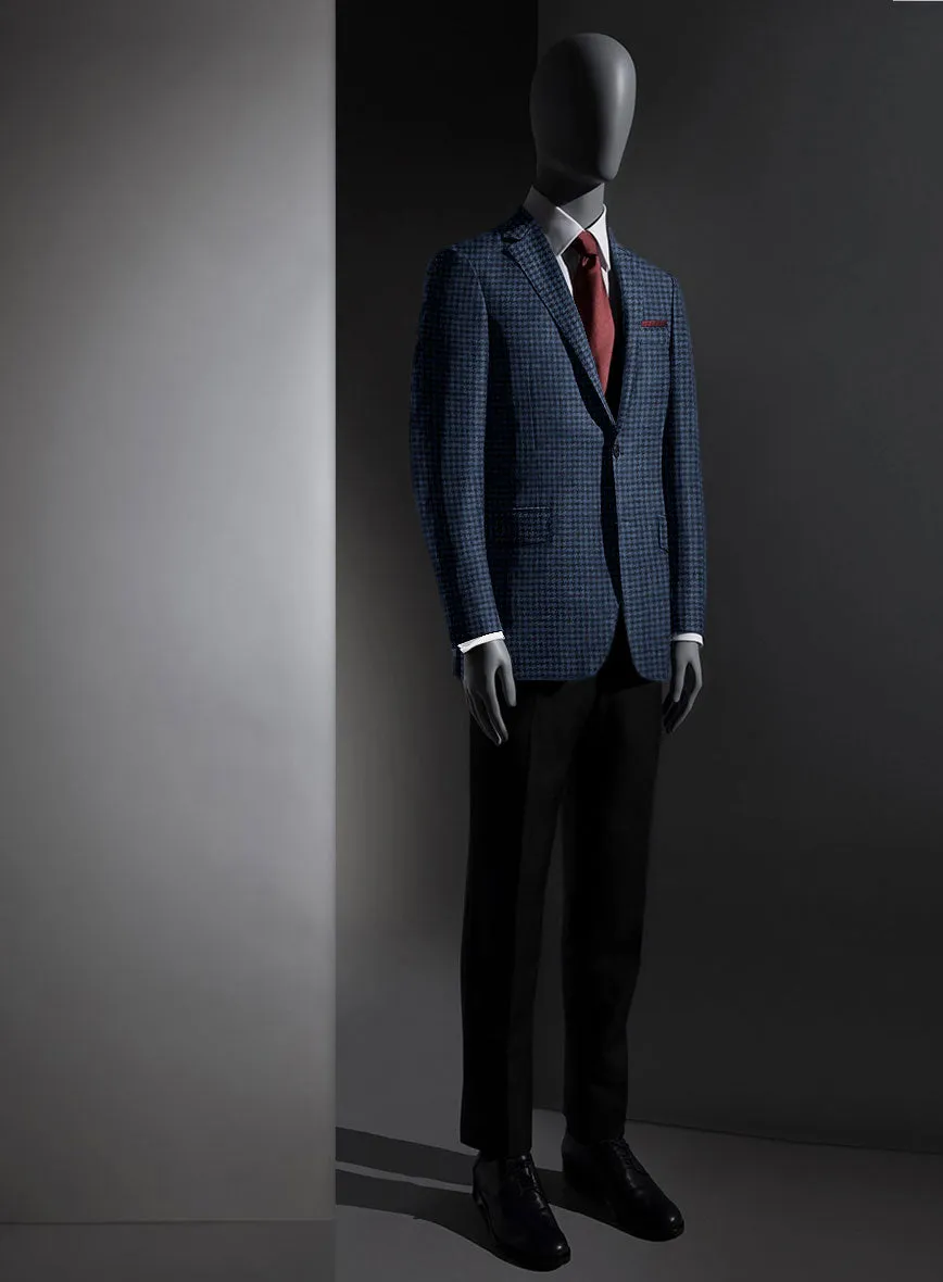 Lanificio Zegna Trofeo Blue Houndstooth Cashmere Jacket
