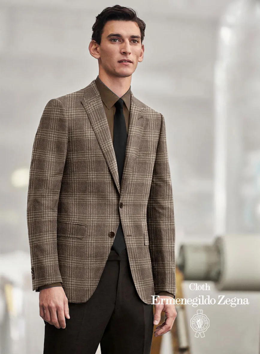 Lanificio Zegna Trofeo Brown Checks Cashmere Jacket