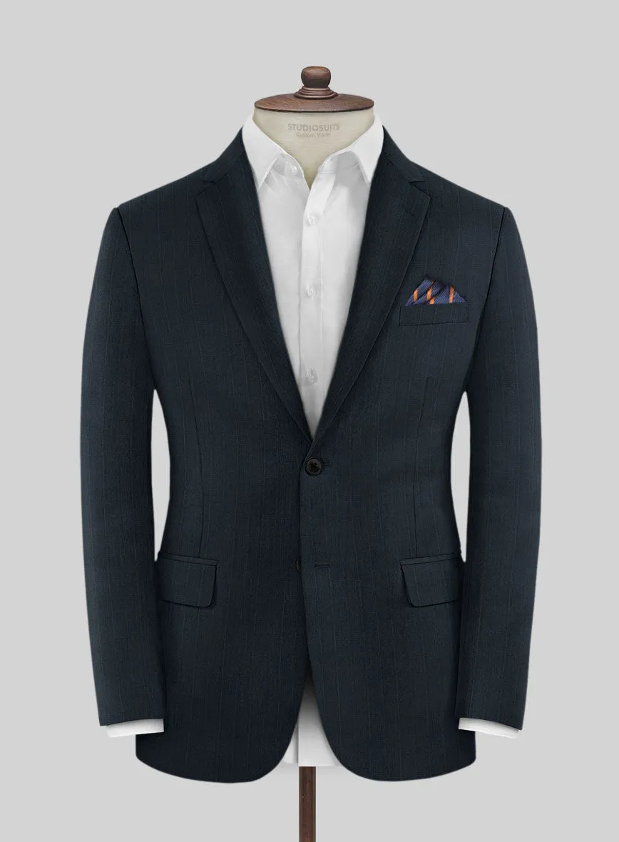 Lanificio Zegna Trofeo Dexi Dark Blue Stripe Wool Jacket
