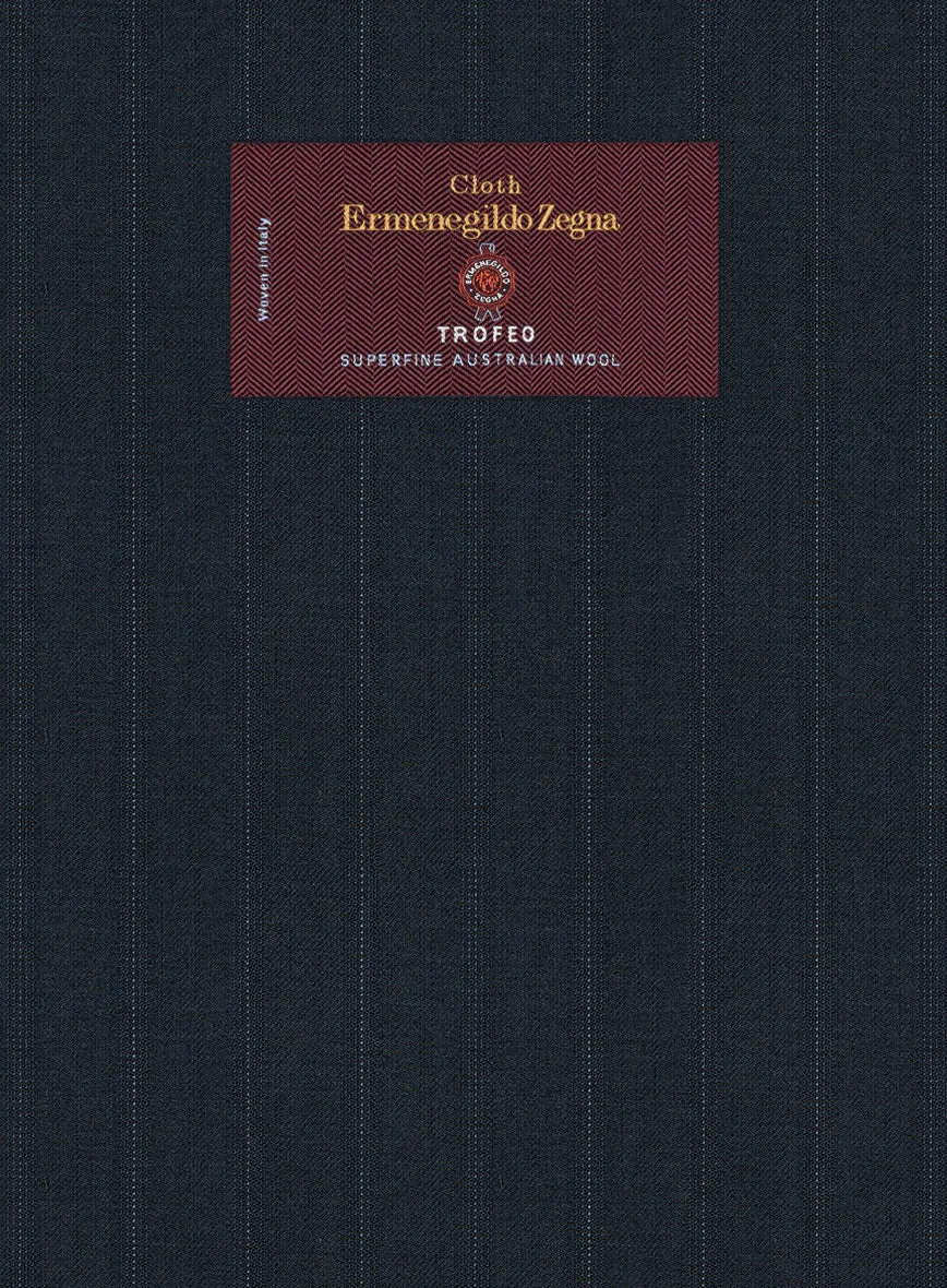 Lanificio Zegna Trofeo Dexi Dark Blue Stripe Wool Jacket