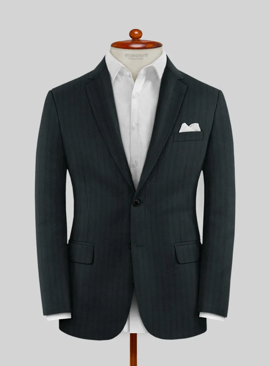 Lanificio Zegna Trofeo Dexi Dark Green Stripe Wool Jacket