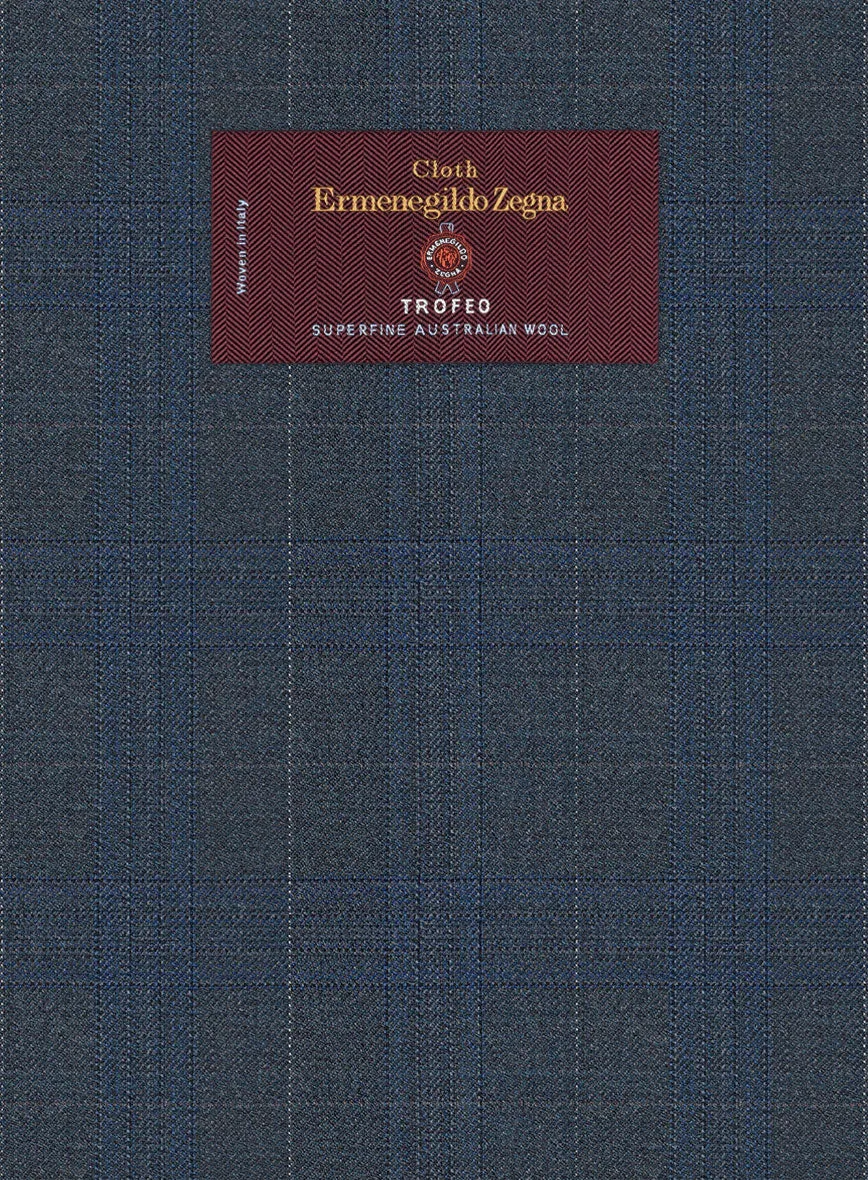 Lanificio Zegna Trofeo Malno Regal Blue Checks Wool Jacket