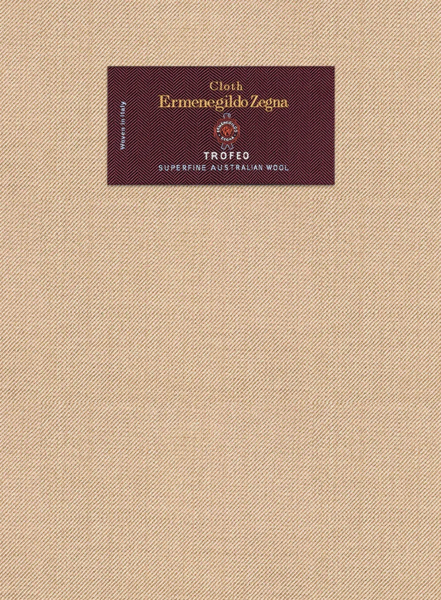 Lanificio Zegna Trofeo Mocha Beige Wool Jacket