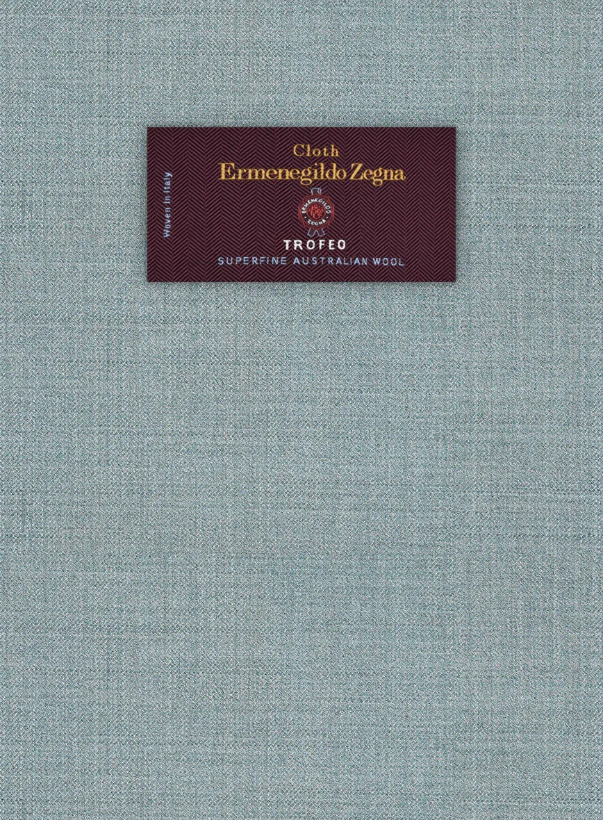 Lanificio Zegna Trofeo Moonstone Blue Wool Jacket