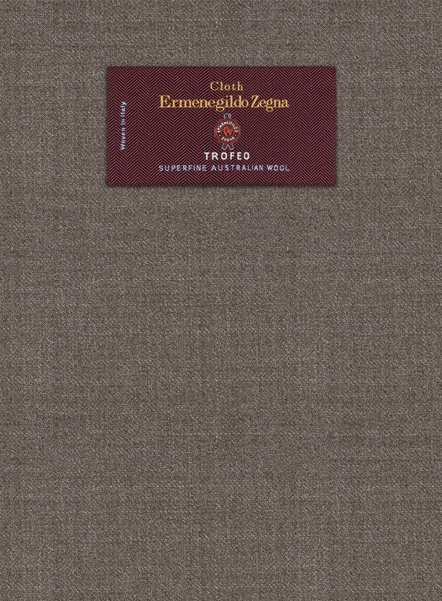 Lanificio Zegna Trofeo Mud Brown Wool Jacket