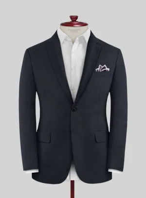 Lanificio Zegna Trofeo Sharkskin Navy Blue Wool Jacket
