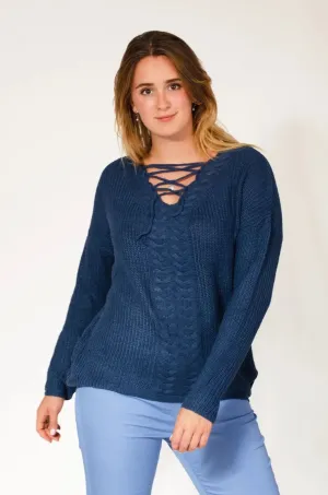 Lattice V Neck Jumper