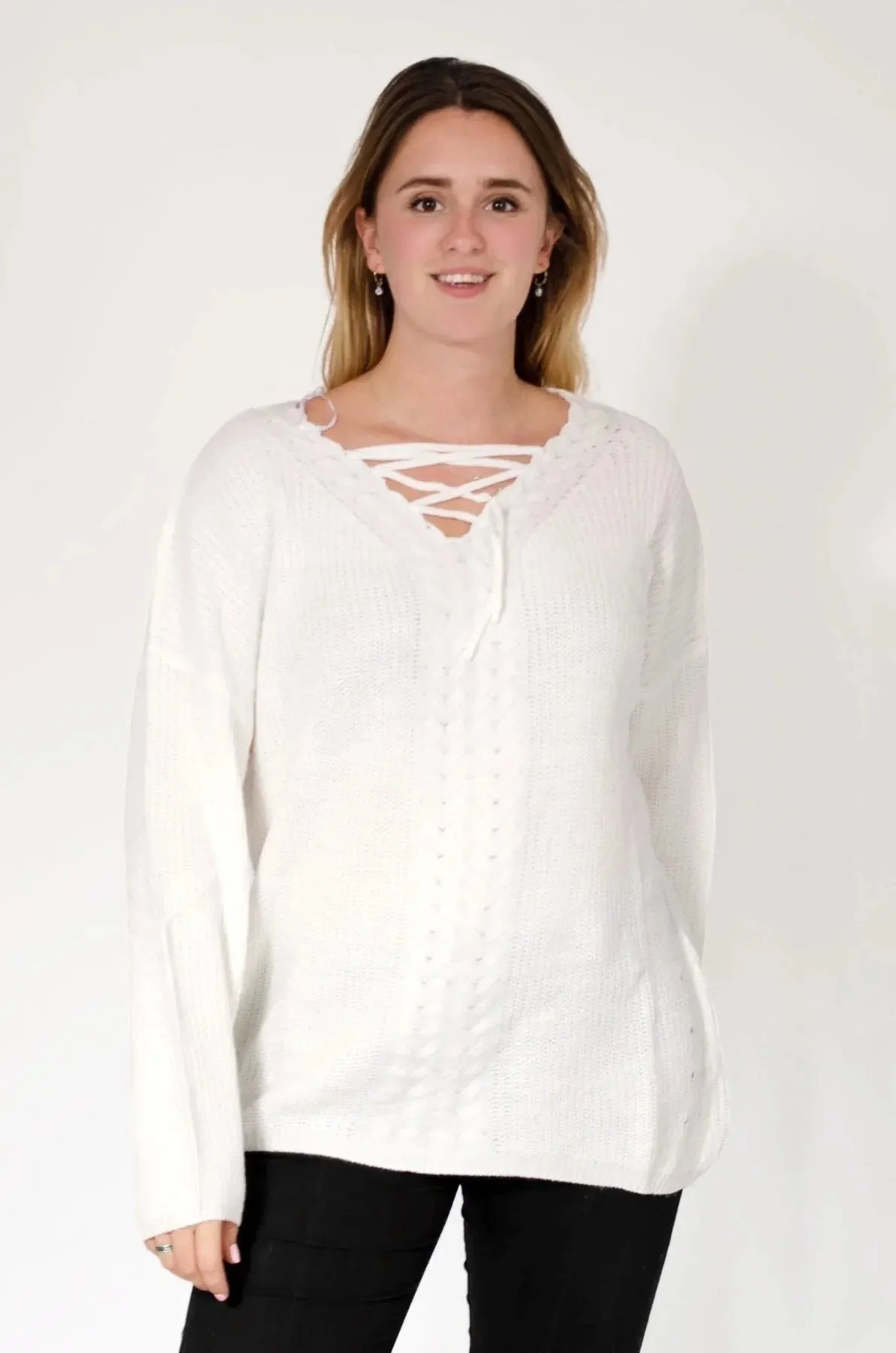 Lattice V Neck Jumper