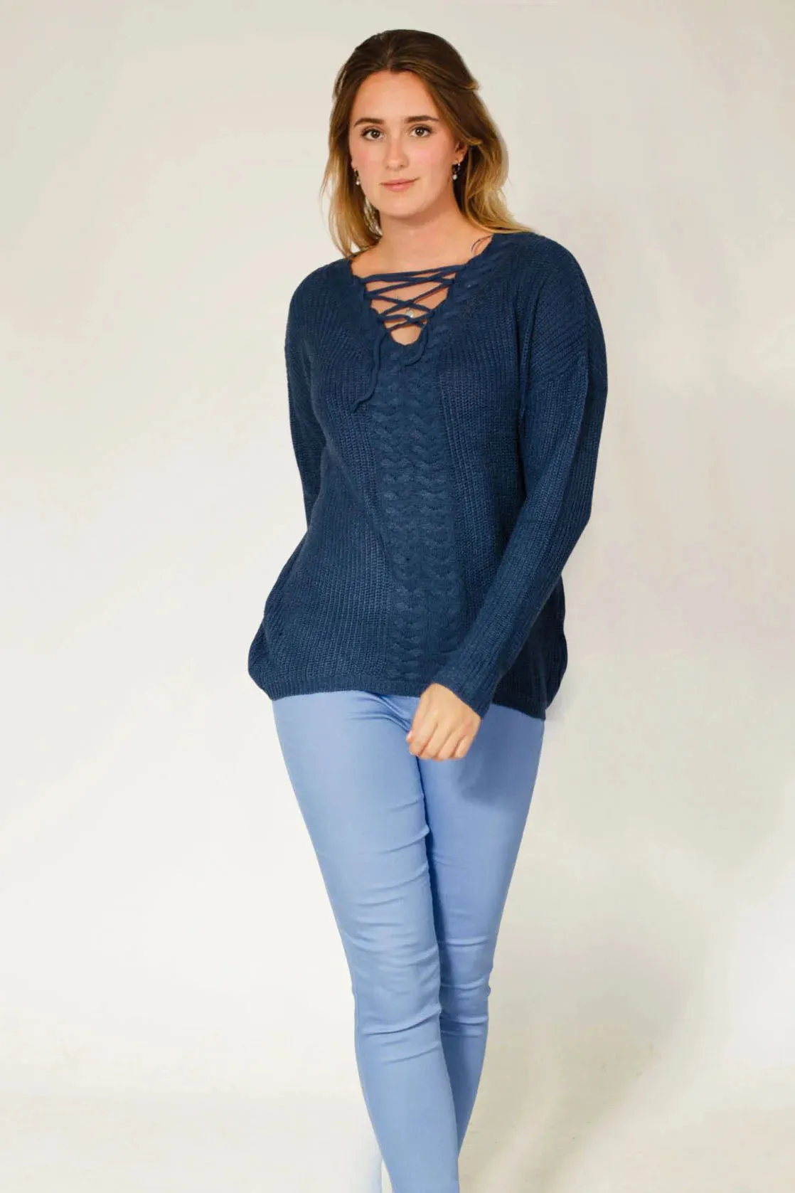 Lattice V Neck Jumper