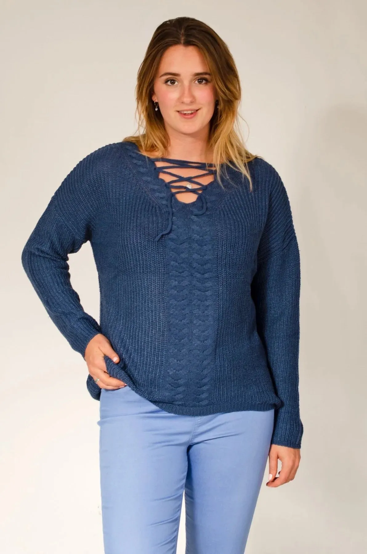 Lattice V Neck Jumper