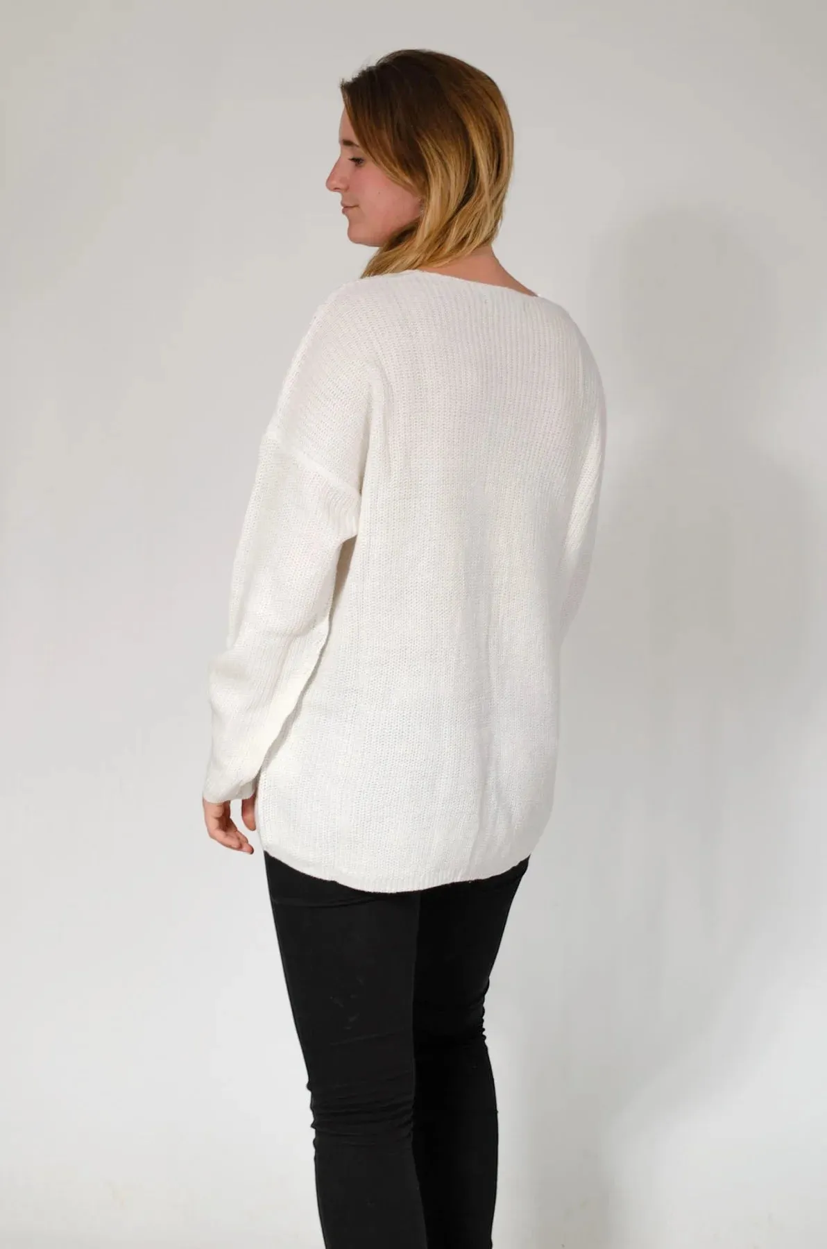 Lattice V Neck Jumper