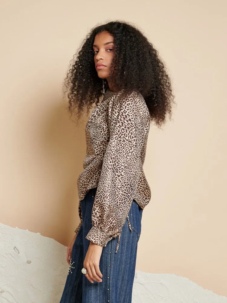 Leighton Leopard Ruched Top