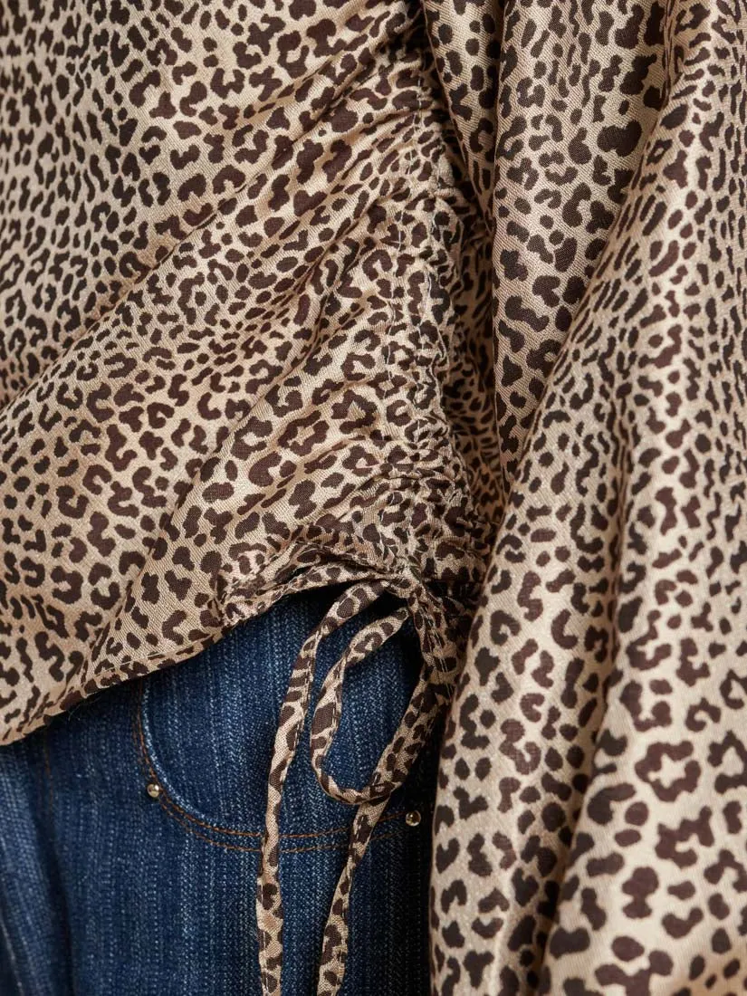 Leighton Leopard Ruched Top