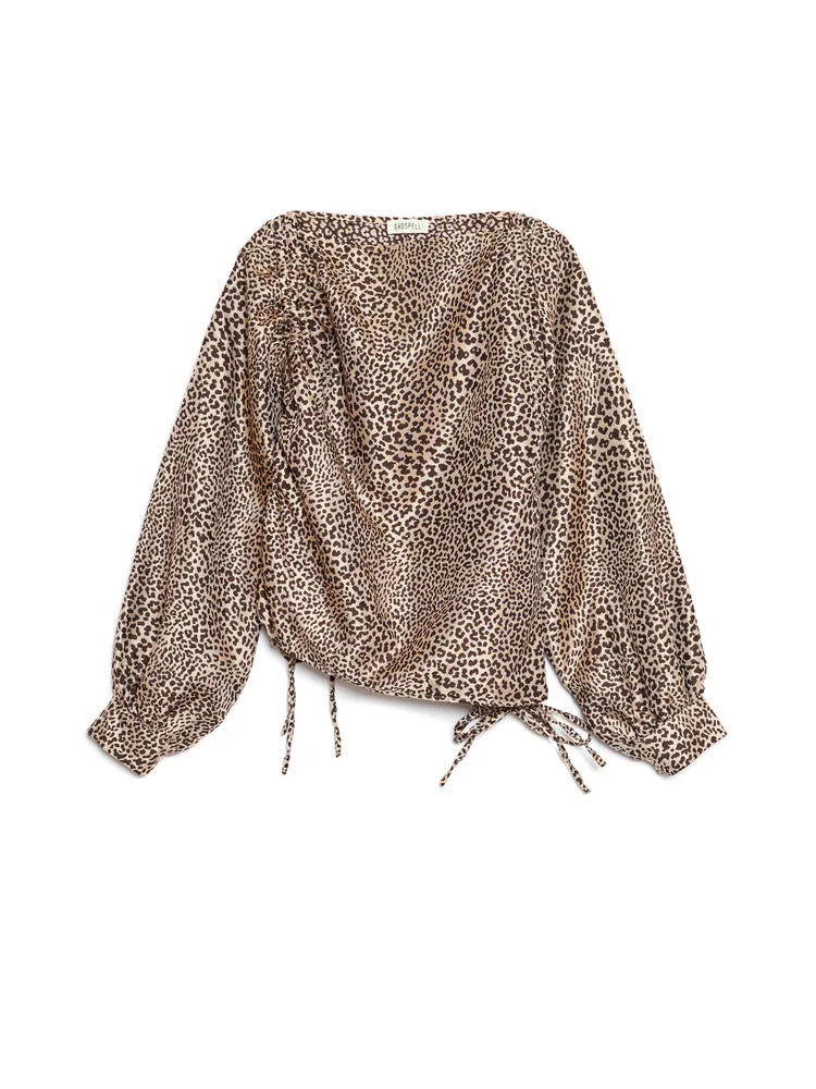 Leighton Leopard Ruched Top