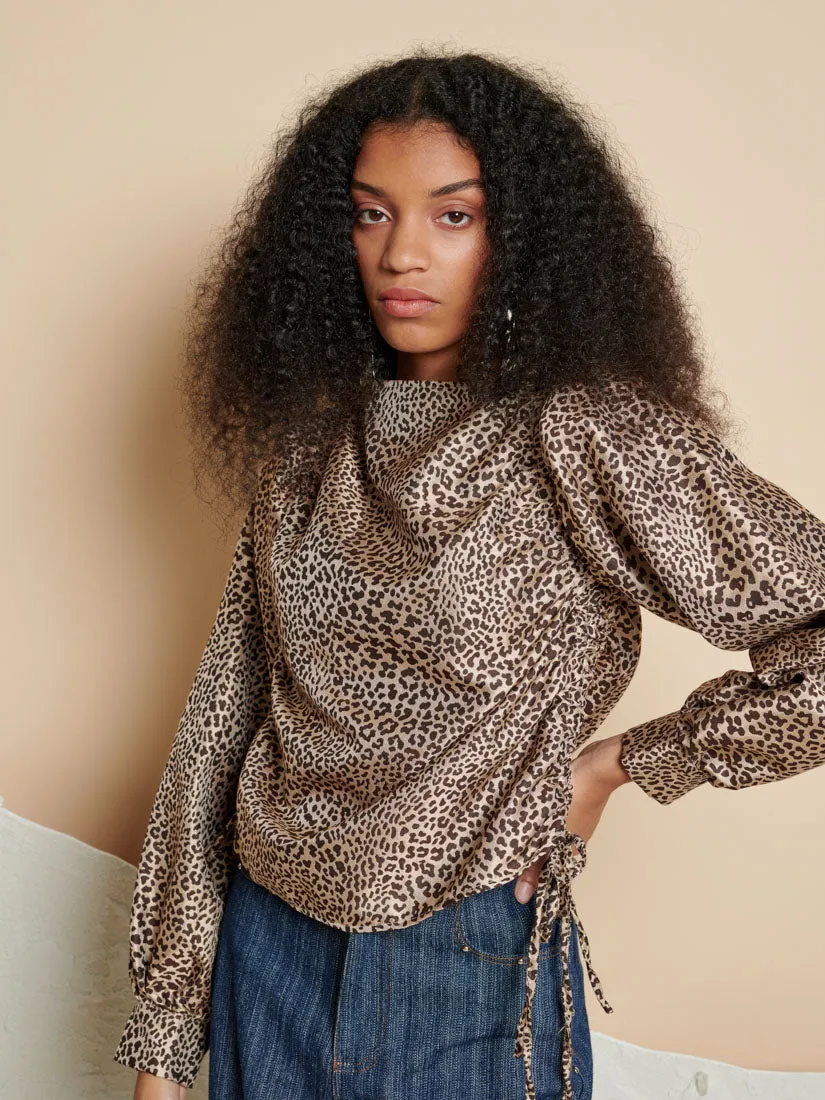 Leighton Leopard Ruched Top