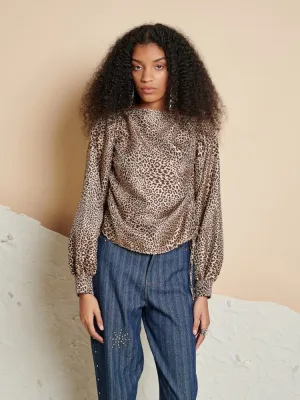 Leighton Leopard Ruched Top
