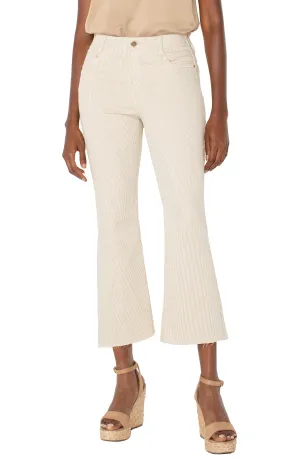 Liverpool Gia Glider Crop Flare w/ Back Pleat 25.5" Inseam (Cappuccino Stripe)