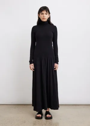 Long-Sleeve Funnel Neck Dress